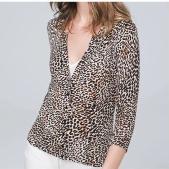 Leopard Print Button-Front Cardigan - Picture 1 of 12